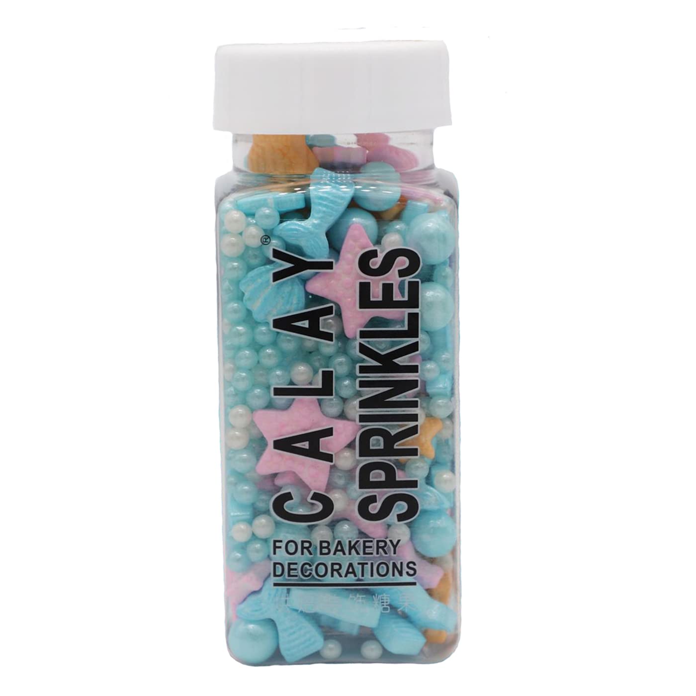Homankit Mermaid Sprinkle Sweets Sprinkles for Baking Dessert Cupcake Cake Topper Starfish Shell Pearl Mermaid Candy Mix 3.53 Ou