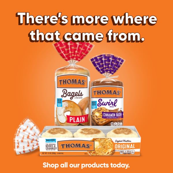 Thomas Blueberry Bagels, 6 Pre Sliced Bagels with No High Fructose Corn Syrup, 20 Oz Bag