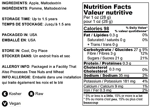 Food To Live Apple Powder, 2.5 Pounds - Unsulfured, Made From Raw Dried Fruit, Vegan, Bulk, Great For Juices, Smoothies, Yogurts