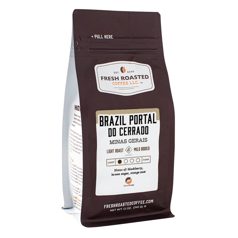 Fresh Roasted Coffee, Brazil Minas Gerais, 12 oz, Light Roast, Kosher, Whole Bean