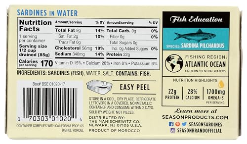 Season Product Sardines In Water, 4.375 Oz