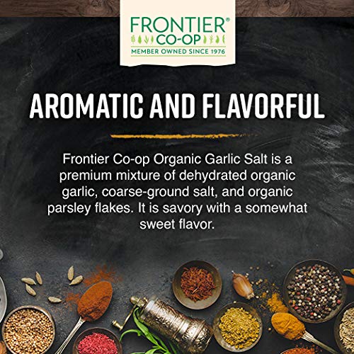 Frontier Co-Op Organic Garlic Salt With Parsley, 1Lb Bulk Bag - Coarse Grind, Natural Garlic Salt Seasoning For Meat, Vegetables, Soups & More, Kosher