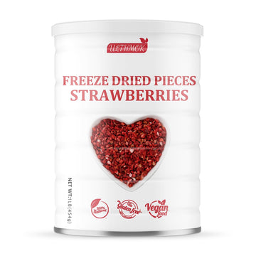 Premium Freeze Dried Strawberries Pieces 16 Oz/1 Lb/454g,Frozen Dried Strawberry,100% Natural & No Additives.