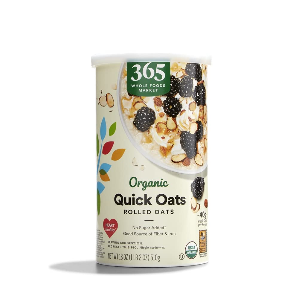 365 by Whole Foods Market, Organic Rolled Quick Oats, 18 Ounce