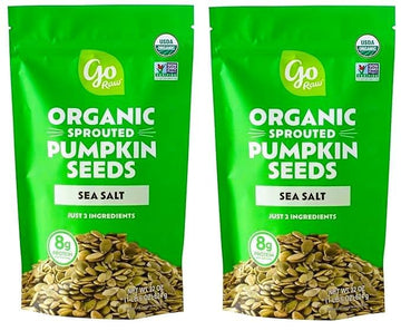 Go' Raw Sprouted Organic Pumpkin Seeds with Sea Salt, 22 oz Pack of 2