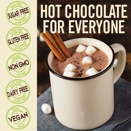 Castle Kitchen Sugar Free Double Dutch Premium Dark Hot Chocolate Mix with Monkfruit (8 oz) - Vegan, Dairy Free, Plant Based - K