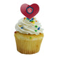 GRAPHICS & MORE Cupcake Picks Set of 6, Acrylic, Saint Marys College, Heart Love Design, One Size, Model CUPCAKE.HEART.CLCSTM.Z008669