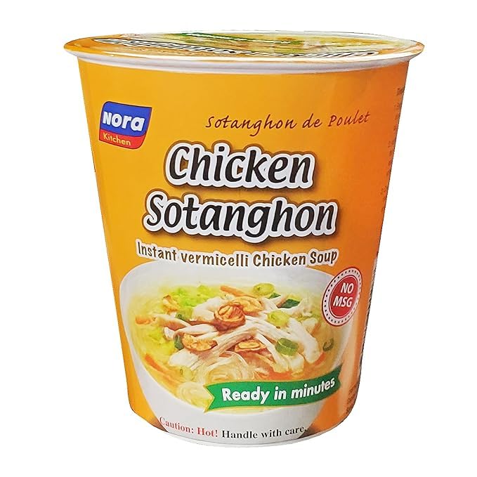 Nora Kitchen Instant Vermicelli Chicken Sotanghon Soup (6 Pack, Total of 9.6oz)