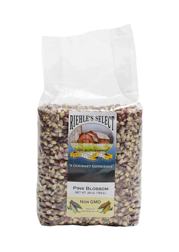 Riehles Select Popping Corn - Pink Blossom Old Fashioned Whole Grain Popcorn - 28 Ounce Resealable Bag - Non GMO, Gluten Free, 