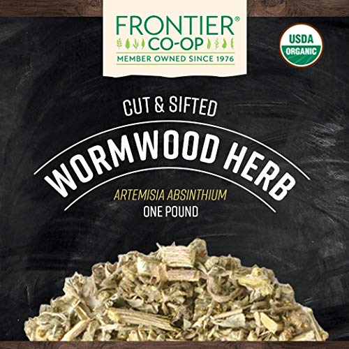 Frontier Co-op Organic Wormwood Herb, Cut and Sifted, 1lb Bulk Bag
