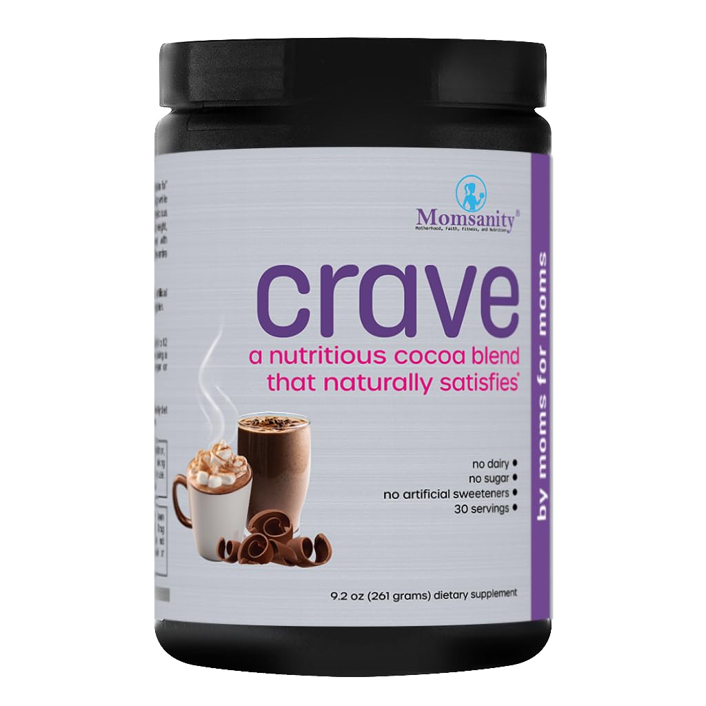 Momsanity Crave Chocolate Powder, Low Calorie & Low Carb, 30 Servings, Cocoa Blend