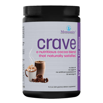 Momsanity Crave Chocolate Powder, Low Calorie & Low Carb, 30 Servings, Cocoa Blend