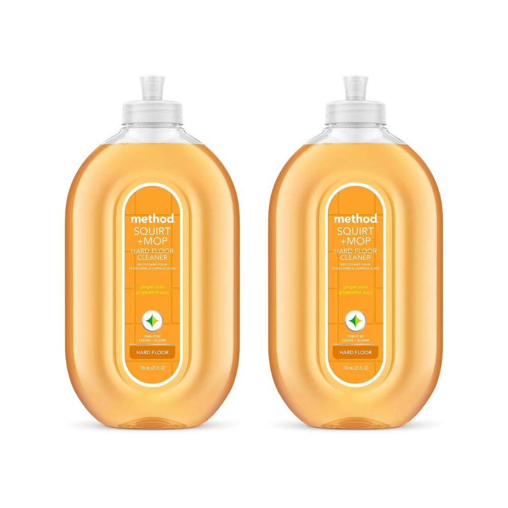 Method Hardwood Floor Cleaner Squirt + Mop Bottle, Ginger Yuzu, For Sealed Hardwood And Laminate Floors, 25 Fl Oz (Pack Of 2)