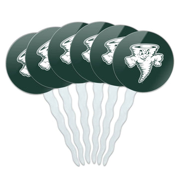 Lake Erie College Secondary Logo Cupcake Picks Toppers Decoration Set of 6
