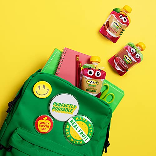 Mott s No Sugar Added Applesauce, 3.2 oz clear pouches, 12 Count (Pack of 8)