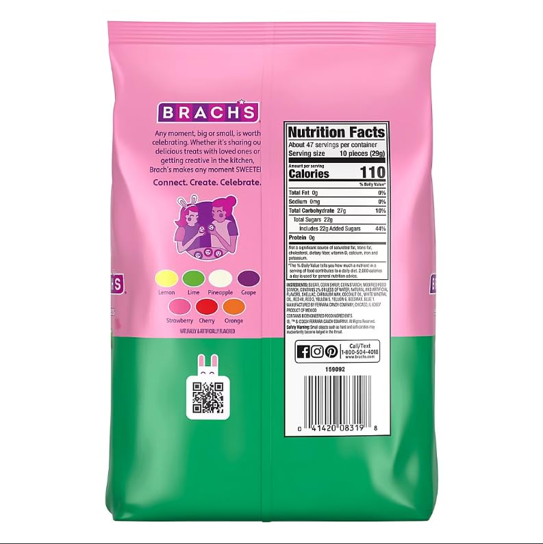Brachs Classic Jellybeans, 48 oz Bulk Bag, Easter Candy, Colorful Assortment