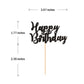 Donoter 24 Pcs Happy Birthday Cupcake Toppers Cake Picks For Birthday Party Decoration Supplies (Black)
