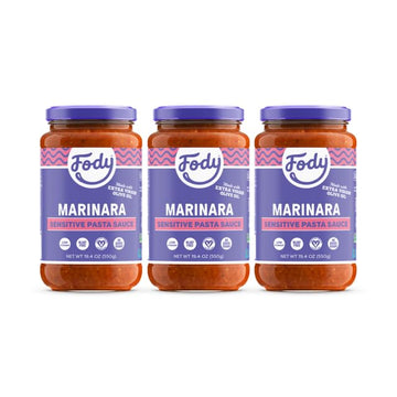 Fody Foods Marinara Pasta Sauce, 19.4 Oz (Pack of 3), Garlic and Onion Free, Low FODMAP Certified, Gut & IBS Friendly, Vegan, No