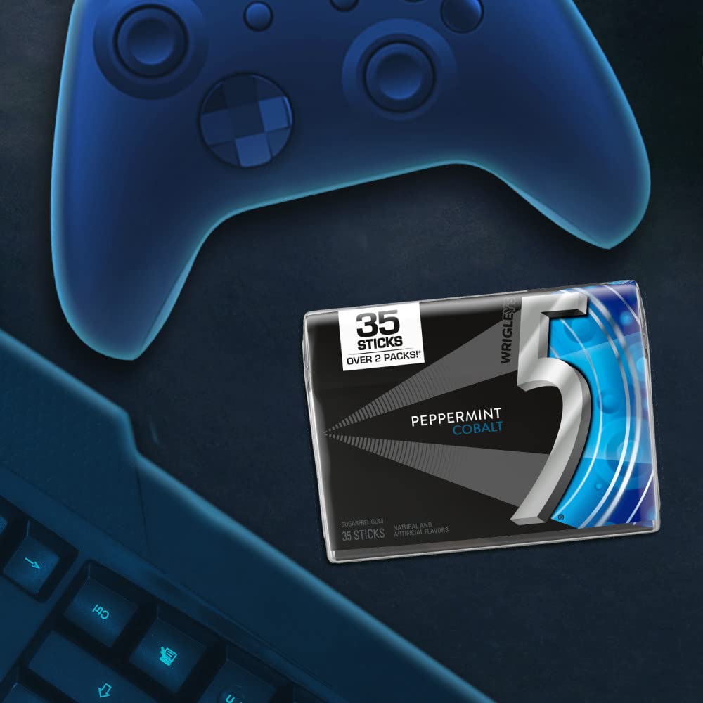 5 GUM Peppermint Cobalt Sugar Free Gum, 35-Stick Pack, 6 Packs