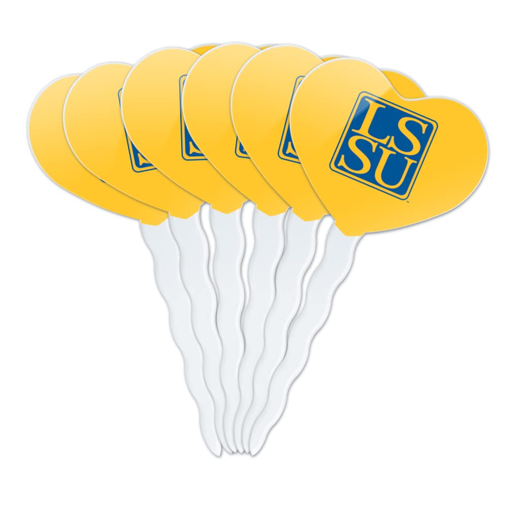 GRAPHICS & MORE Cupcake Toppers Set of 6, Acrylic, Heart Design, One Size, Lake Superior State University