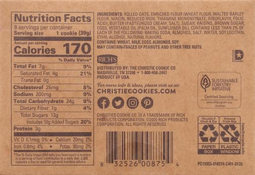 Christie Cookie Co., Oatmeal Raisin Cookies,Gourmet Cookies (8ct) (Sold Frozen)