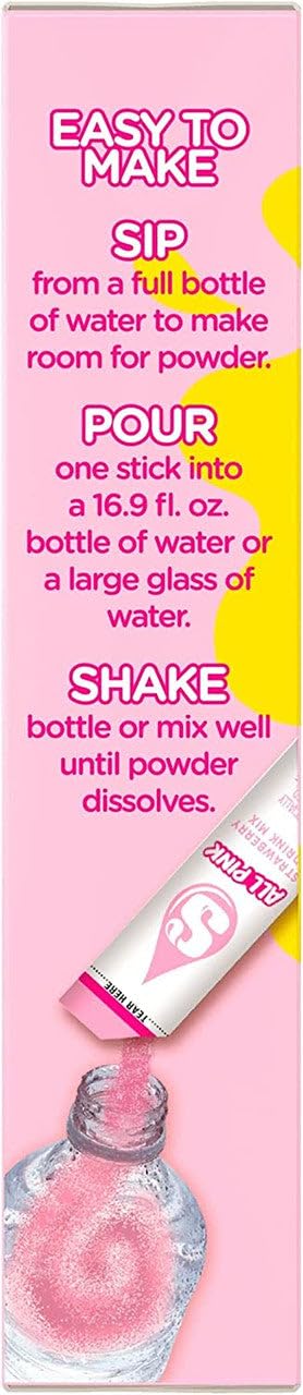Starburst Singles To Go Powdered Drink Mix, All Pink Strawberry, 1 Box with 6 Packets - 6 Total Servings