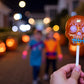 Halloween Sugar Skull Lollipops Candy, 24 Pack, Dia De Los Muertos, Strawberry, Orange, and Blue Raspberry Suckers
