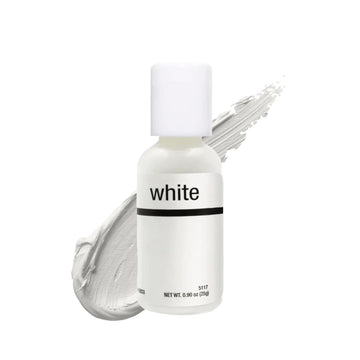 Chefmaster Liqua-Gel Food Coloring, Bright White, 0.9 Fl Oz, Professional-Grade Dye for Icing, Frosting, Fondant, Fade-Resistant