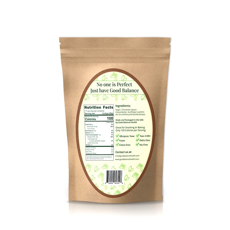 Good Balance Health Dark Chocolate Wafers, Semi Sweet, Dairy Free, Soy Free, Melting Chocolate For Deserts, Baking, Fondue, Dipp