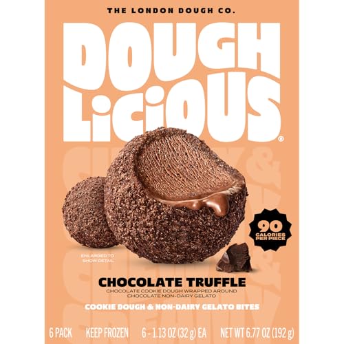 DOUGHLICIOUS Chocolate Truffle Cookie Dough & Gelato Bites, 6.77 OZ