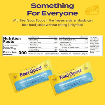 Feel Good Foods Chicken, Pinto Bean & Monterey Jack Cheese Gluten Free Burrito in a Salsa Roja Sauce 5 OZ