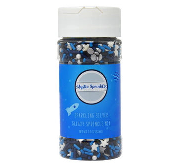 Mystic Sprinkles Sprinkle Mixes (Sparkling Silver Galaxy Sprinkle Mix 3.3Oz)