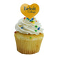 GRAPHICS & MORE Heart Cupcake Picks Set of 6, Acrylic, Beloit College, Model CUPT.HRT.ACR.6PK.CLCBLI500B