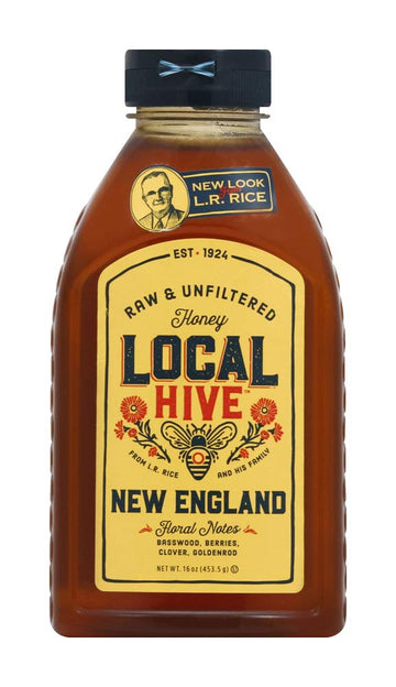 L.R. Rice 100% Pure Unfiltered Local New England Honey, 16 Oz