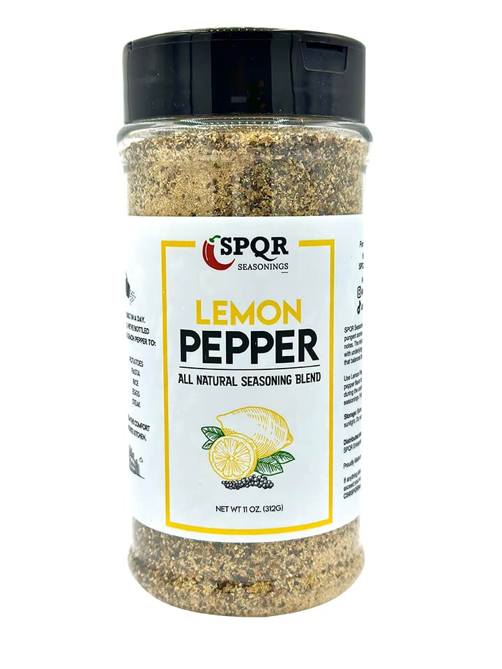 All Natural Lemon Pepper Seasoning Xl 11 Ounce Jar No Citric Acid Or Artificial Coloring By Spqr Seasonings