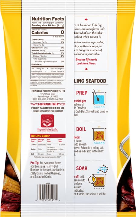 Louisiana Fish Fry Products Crawfish, Shrimp & Crab Boil Seasoning Bundle - 4.5 Lbs Powder Boil And 16 Oz Bottle Of Concentrated Liquid Boil - Spicy, Delicious, And Low Salt Cajun Seasoning