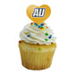 GRAPHICS & MORE Cupcake Picks Set of 6, Acrylic, Averett University Heart Love Design, Model CUPT.HRT.ACR.6PK.CLCACV500B