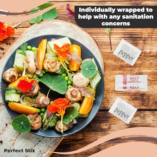 Perfect Stix - Salt and Pepper Packets-200 Salt and Pepper Packets combo -100 of Each (200 Total Packets)