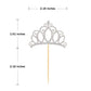 Donoter Silver Princess Crown Cupcake Toppers - 24 Count for Birthday Baby Shower Party Decorations
