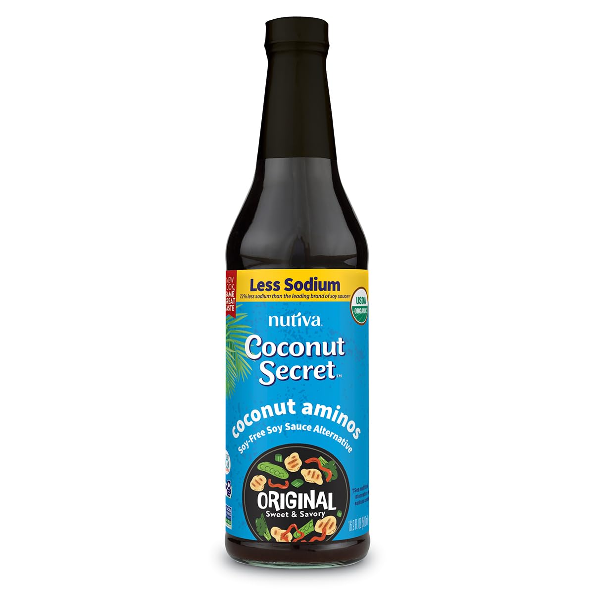 Coconut Secret Coconut Aminos - 16.9 fl oz - Low Sodium Soy Sauce Alternative, Low-Glycemic - Organic, Vegan, Non-GMO, Gluten-Fr