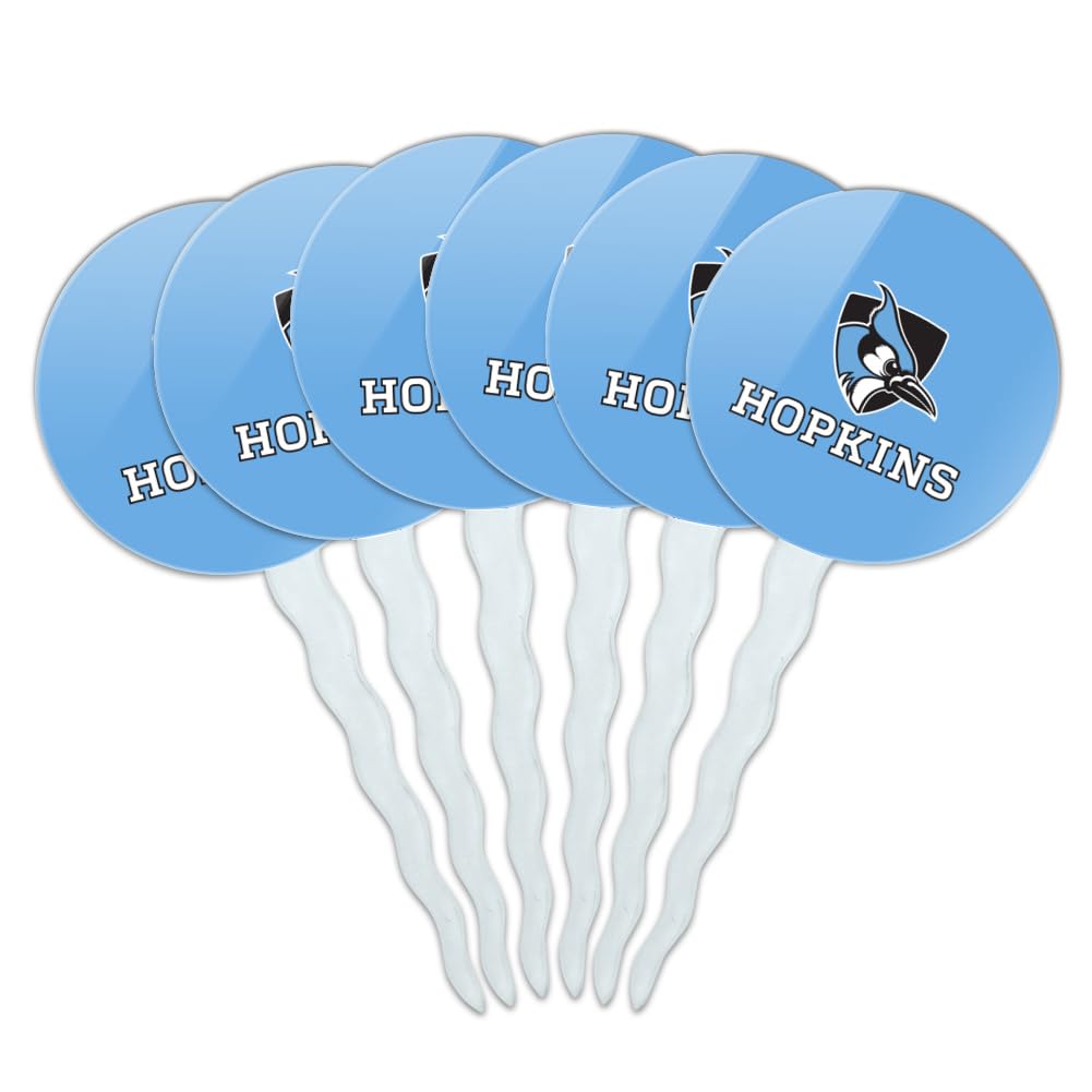 GRAPHICS & MORE Johns Hopkins University Cupcake Picks Set of 6 - Acrylic