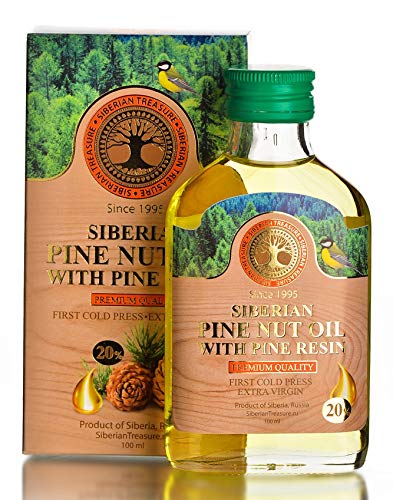 Siberian Pine Nut Oil Enriched With Pine Resin - 20% Premium Quality Extra Virgin First Cold Press 100 Ml - 3.4 Fl Oz