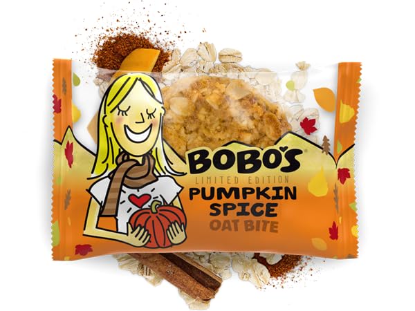 Bobos Pumpkin Spice Oat Bite, 30 Pack (1.3 oz Each), Healthy Gluten-Free Snack