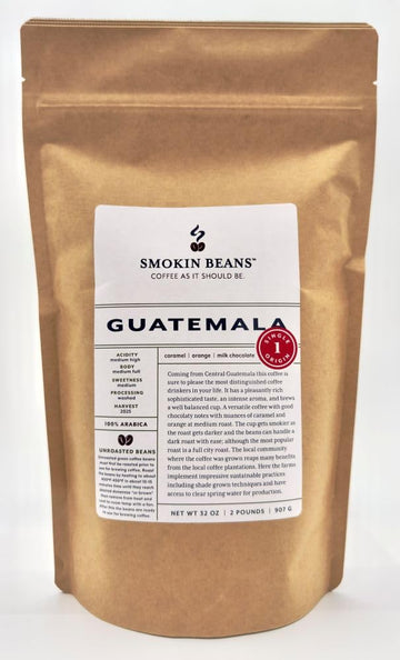 Smokin Beans 2-Pound Unroasted Green Coffee Beans, Guatemala Washed, Fresh Specialty Grade, 32 Ounce
