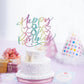 Yetxel Cake Topper - Happy 8th Birthday - Boys and Girls - Paper Decoration - Color Flash Design