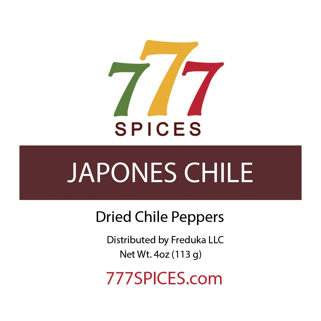 4Oz Japones Dried Whole Chile Peppers, Japanese Red Pepper, Chili Seco Pods For Authentic Mexican Food, Heat-Sealed Resealable B