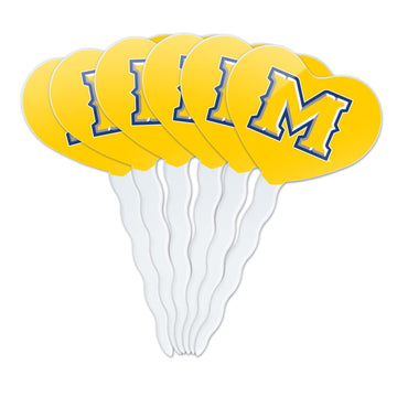 GRAPHICS & MORE Cupcake Picks Set of 6 - Acrylic Heart Toppers - McNeese State University - One Size