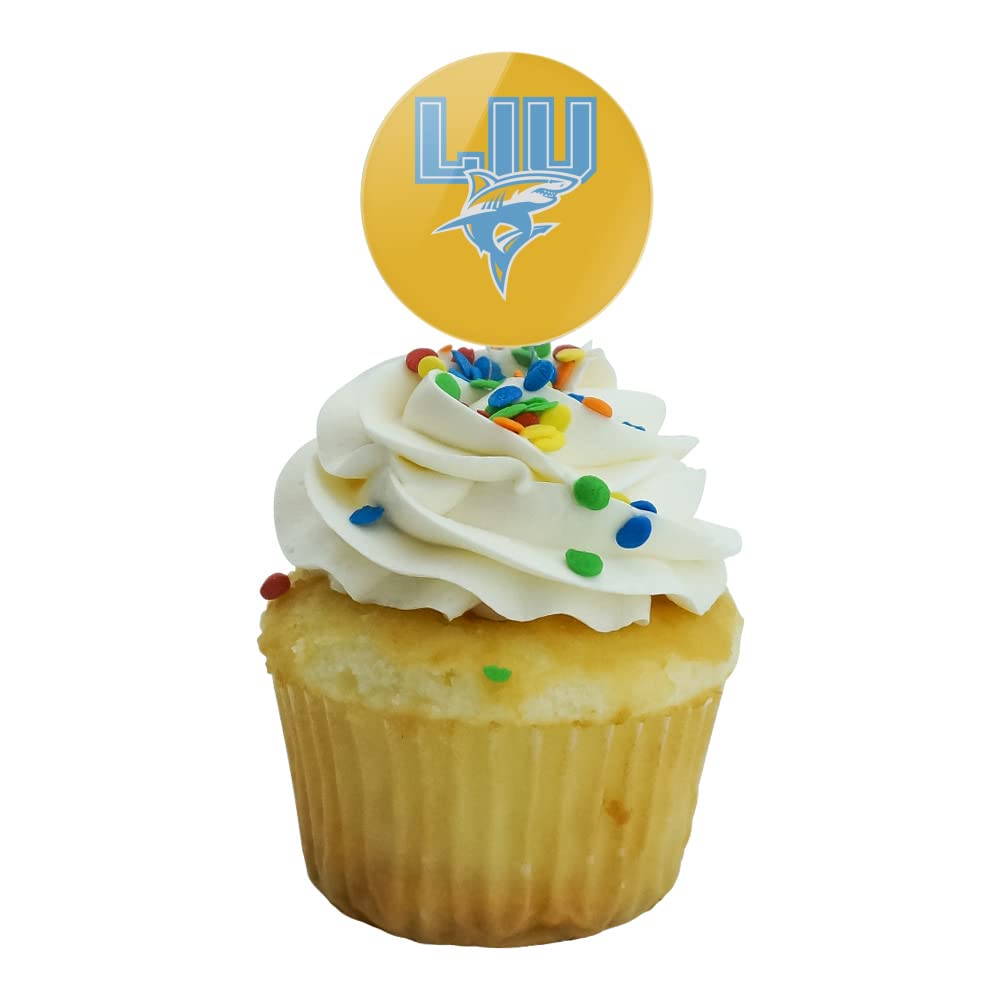 Long Island University Secondary Logo Cupcake Picks Toppers Decoration Set Of 6