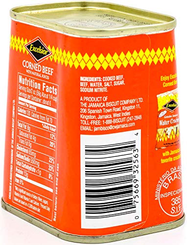 EXCELSIOR Corned Beef in Natural Juices, 12 Ounce, Red, Model 732563