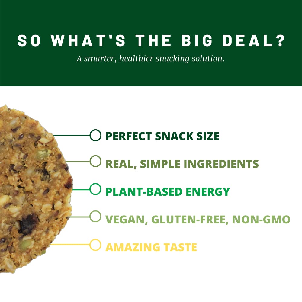 Protein Puck Vegan Plant Based Protein Bar – Natural Healthy Snack Bars, 12 Count, 1.34Oz Mini, Gluten Free, Dairy Free, No Gmo, Kosher – Good Vibes - Coconut, Almonds, Dates, Sport Nutrition
